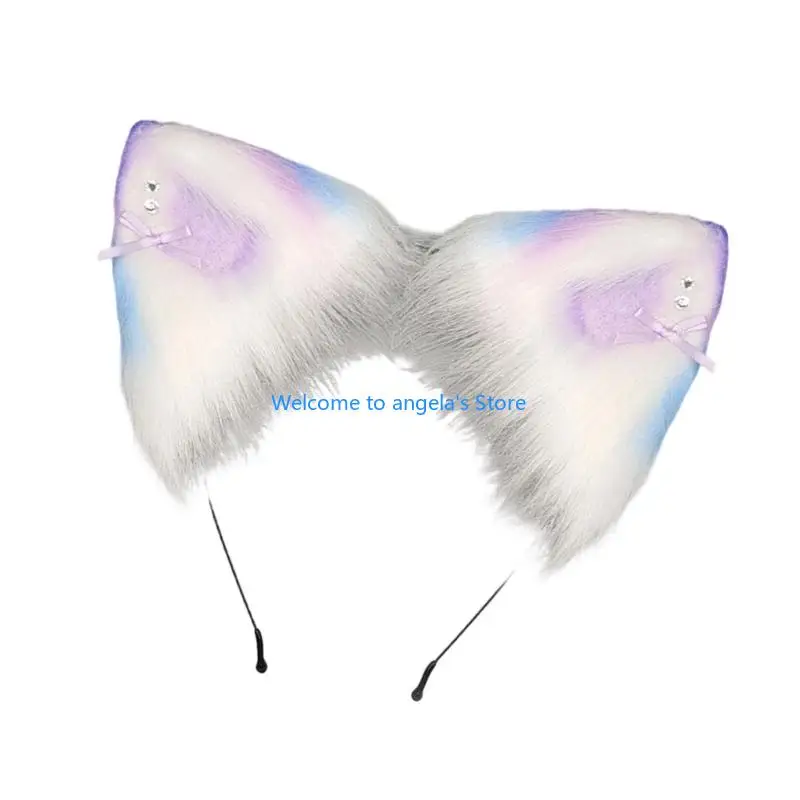 X4YC رباط شعر صناعي دائم لسماع الهرة سهل التنظيف لمناسبات الاحتفالات #4