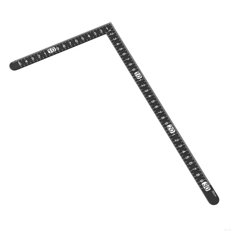 Right Angles Ruler 30X15Cm Carbon Steel L Square Ruler with Metric Scale, Metal Measuring Tool for Pattern Layout and M4YD