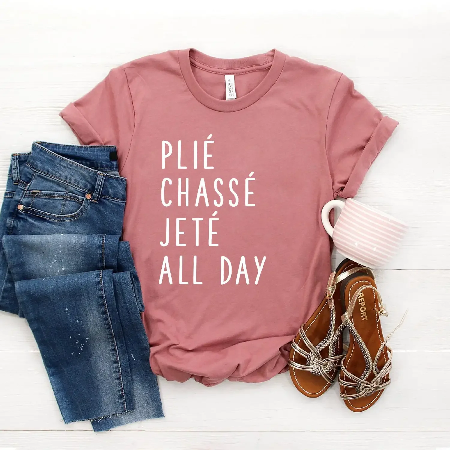 Camiseta Plié Chasse Jete All Day para Ballet, Danza, Bailarina, Softstyle