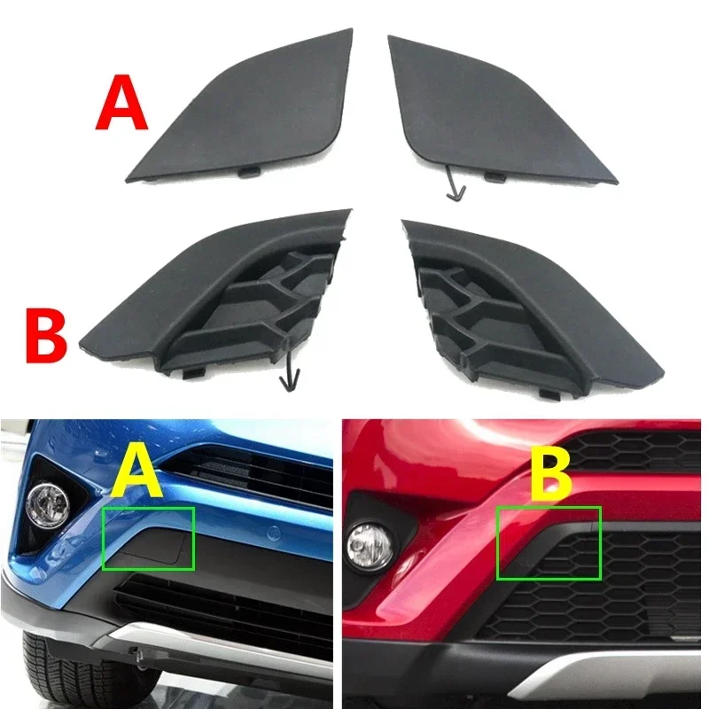 Front Bumper Tow Hook Eye Cover Trailer Cap for Toyota RAV4 2016 2017 2018 Part Number 532850R080 53286-0R090