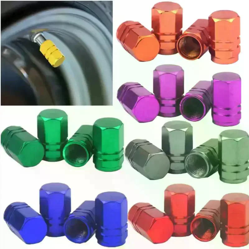

4pcs Aluminum Alloy Car Wheel Tire Valve Caps Tyre Rim Stem Covers Airdust Waterproof For Automobiles Motorcycles Trucks Bikes
