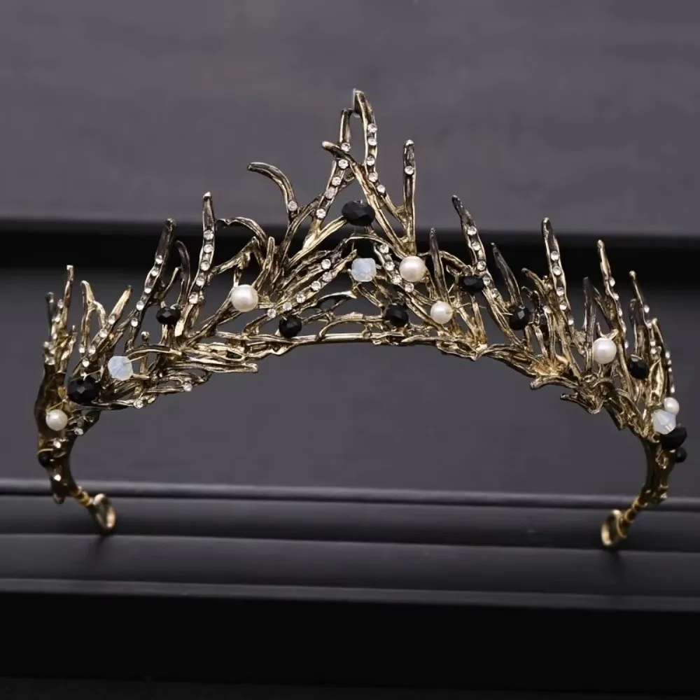 

New Crystal Wedding Bridal Crown Handmade Pearl Rhinestone Bridal Tiara Crown Bridal Headband Jewelry Crown Gift