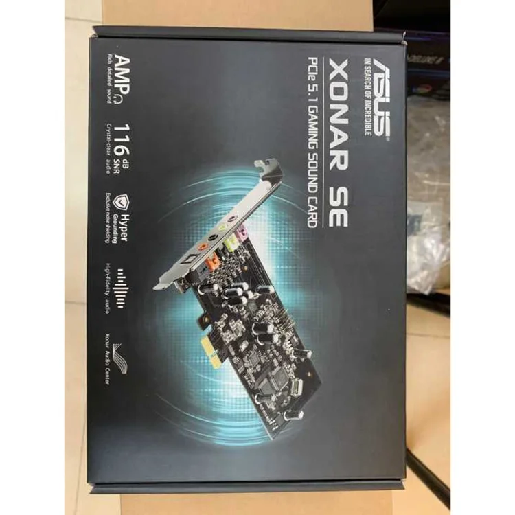 Placa de som para jogos PCIe para Xonar SE 5.1, 192kHz, 24 bits, Áudio de Alta Resolução, 116dB SNR, Original, Novo