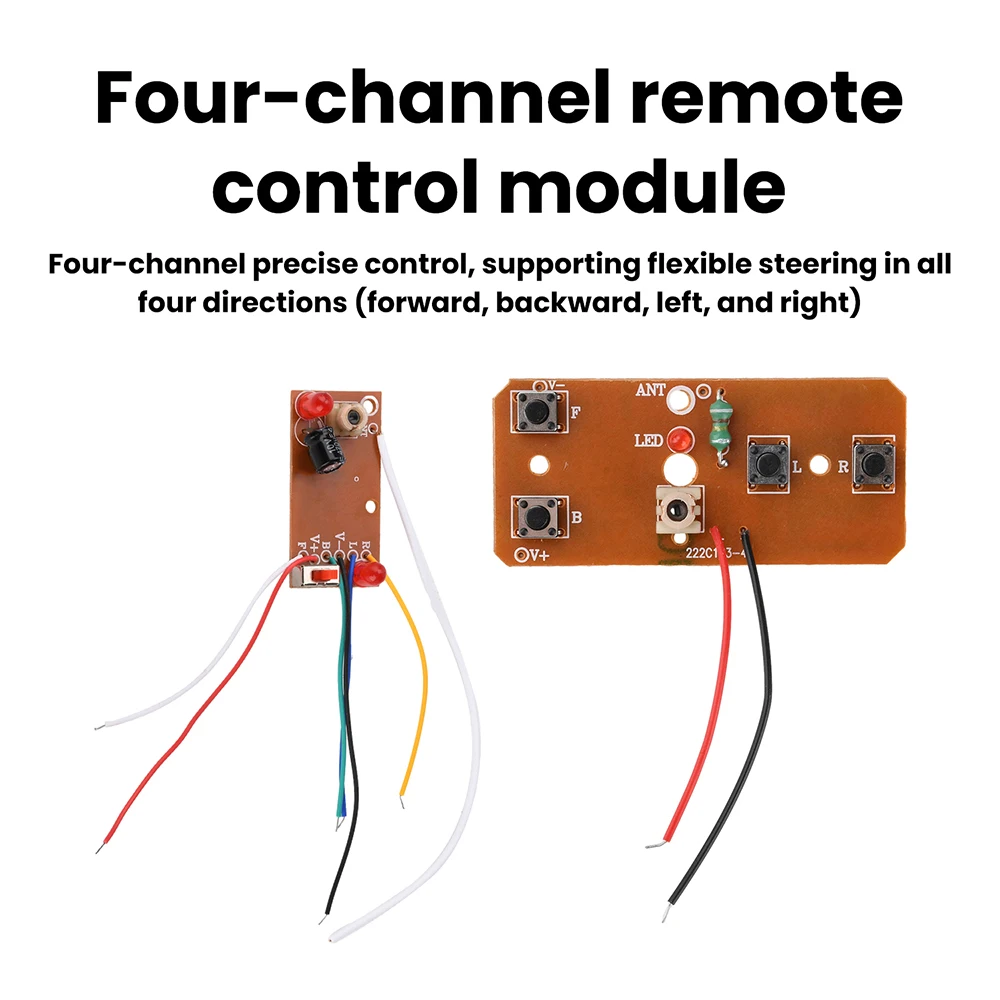 

27MHz 4CH Remote Control Transmitter Receiver Board 3V-6V 2A 4 Direction Steering DIY RC Toy Car Module Kit