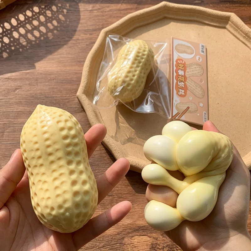 

Peanut Stress Ball Crunchy Squeeze Ball Squishy Toy Buttery-Soft Feel Fidget Toy ASMR Sensory Anti Stress Relief Toy for Adults