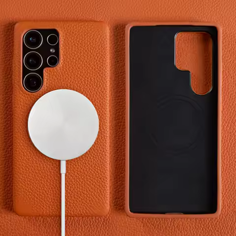 Premium Magsafe Magnetic Genuine Leather Case For Samsung Galaxy S25 Ultra S24 S23 S22 S21 Full Wrapped Phone Cases Back Cover