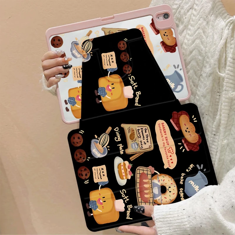 Tablets Rotation Cover for Ipad 10th Generation Case 10.2 7th 8th 9th Gen Ipad 5th 6th 9.7 Ipad Mini6 8.3 Doughnut Bread Shell