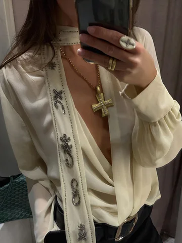 Женские зауженные топы Chin.Sweety из полиэстера