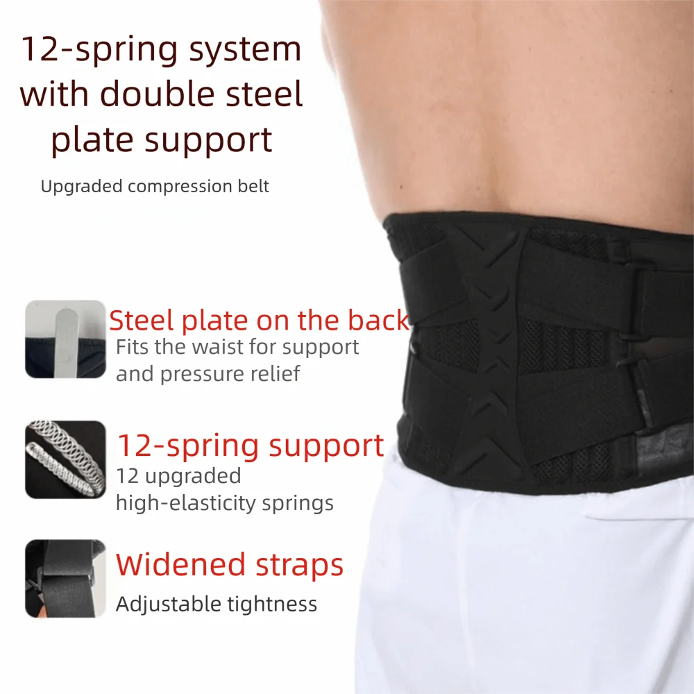 

New Breathable Waist Trainer Belt Slim Design Strong Support Lumbar Corset Adjustable Back Brace Workout