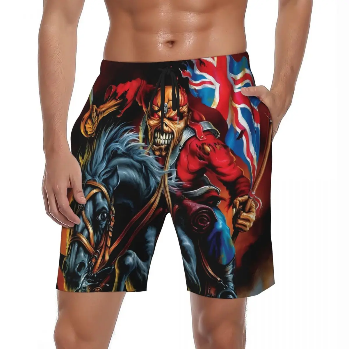 Swimwear Classic Gothic Skull 3D Gym Shorts Summer Hip-Hop Y2K Fun Board Short Pants Male Sports Fitness Breathable Beach Trunks