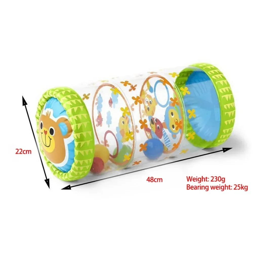Надувная детская игрушка-ролик для ползания с погремушкой и шариком, развивающая игрушка для раннего развития, игрушка для младенцев, игры для начинающих, игры для младенцев