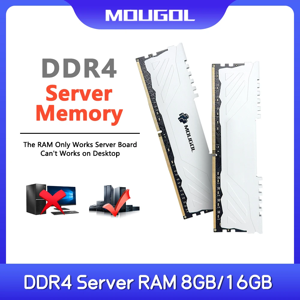 

MOUGOL DDR4 8 ГБ 16 ГБ Серверная память ОЗУ Радиатор 2133 2400 3200 МГц REG ECC RAM DDR4 2Rx4 PC4-2133P 1,2 В Поддержка материнской платы X99