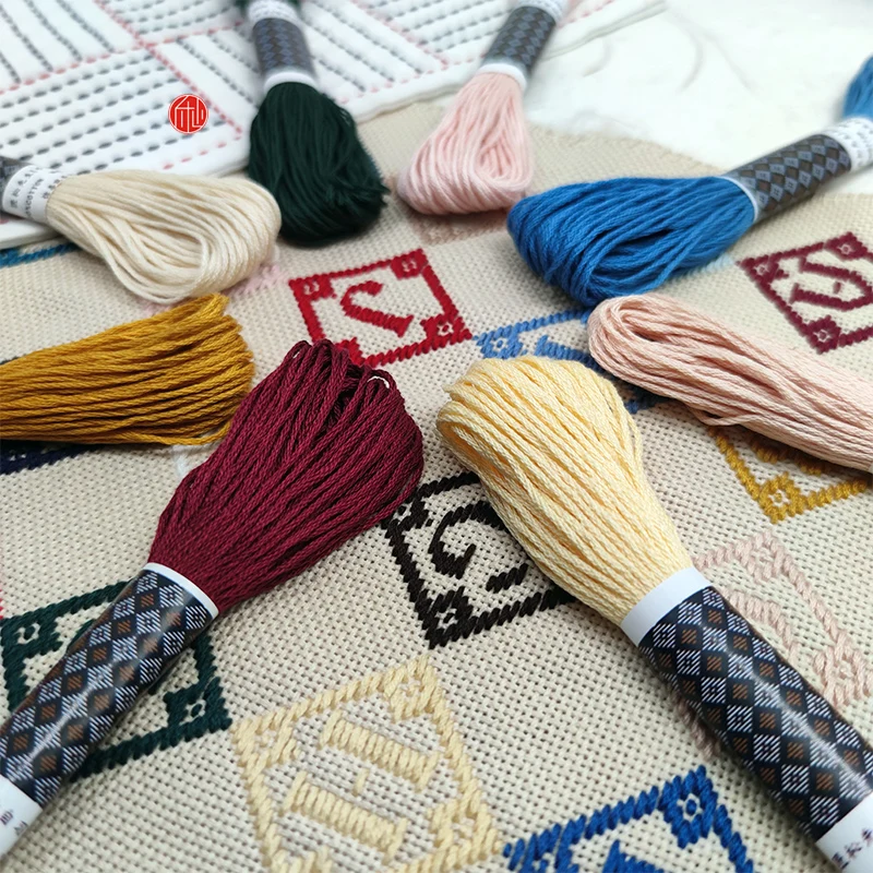 

New Small Towel Ling Embroidery Thread 6 Shares Commonly Used Multi-color Pure Cotton Handmade DIY Material Embroidery Cotton Th