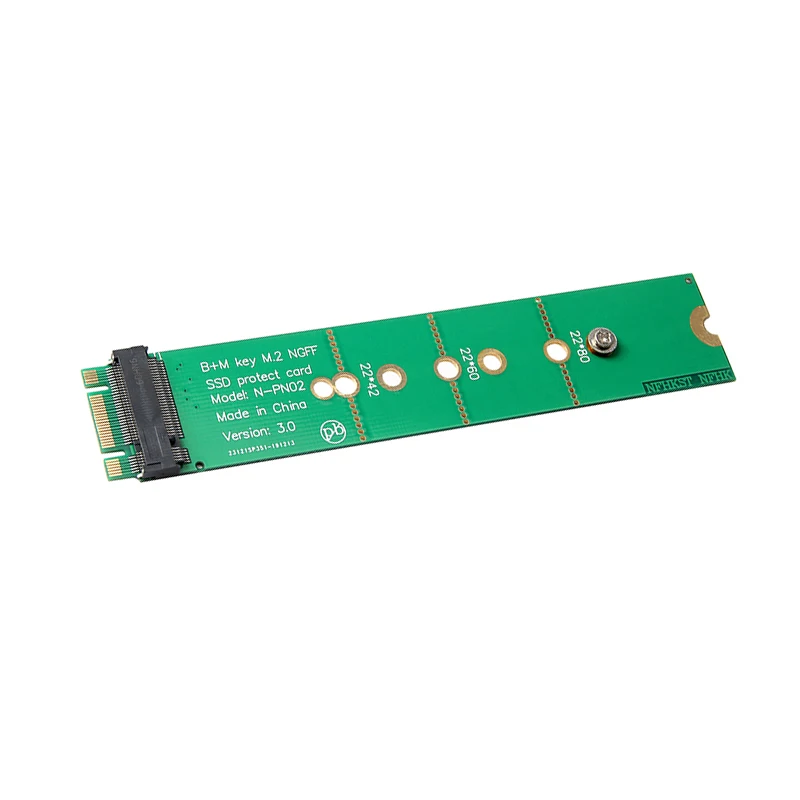 M.2 SSD Protect Card Test Tool M.2 SATA Adapter PCIE NVME M2 Adapter Converter Test Board Expansion Card Riser for 22110 M.2 SSD
