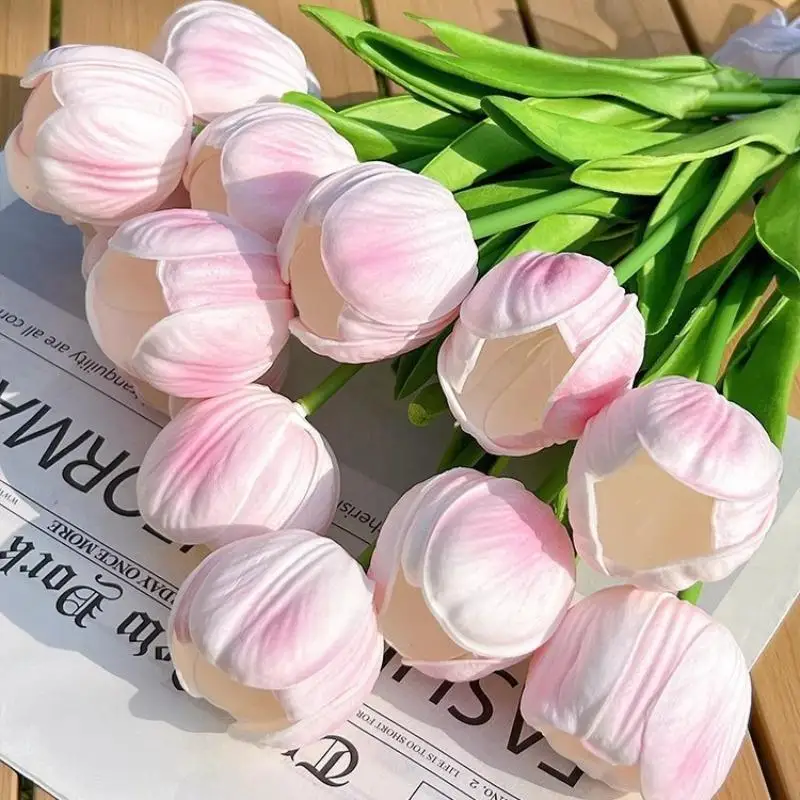 زينة عيد الفصح لعيد القديس باتريك، زفاف خطوبة، ديكور ربيعي للمنزل والمكتب، باقة توليب صناعية واقعية