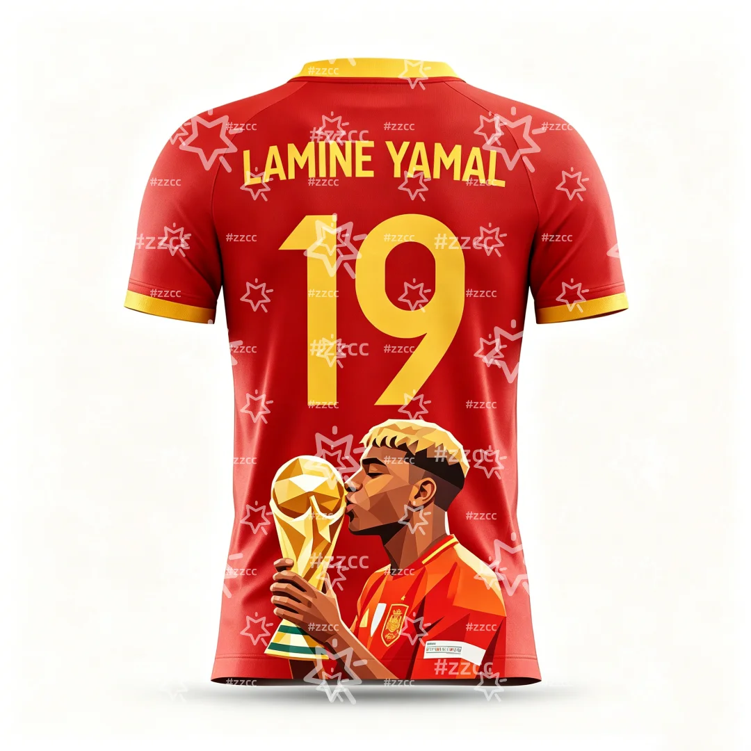 2026 Yamal Bedrucktes Grafik-T-Shirt Fußballtrikot Trainingsset Sommer-Sportbekleidung Herren-T-Shirt Kinderbekleidung Tee Y2k Damen