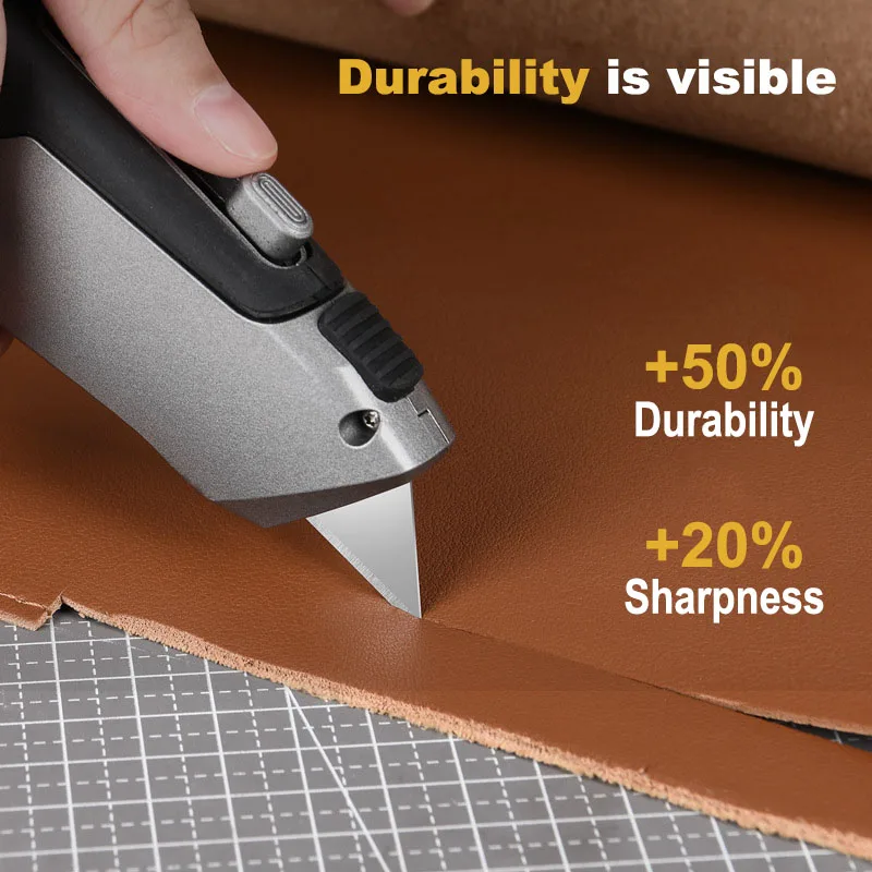 10pcs Utility Knife Blades SK2 Steel Box Cutter Blades with Plastic Case Standard Blades for Utility Knife Replacement