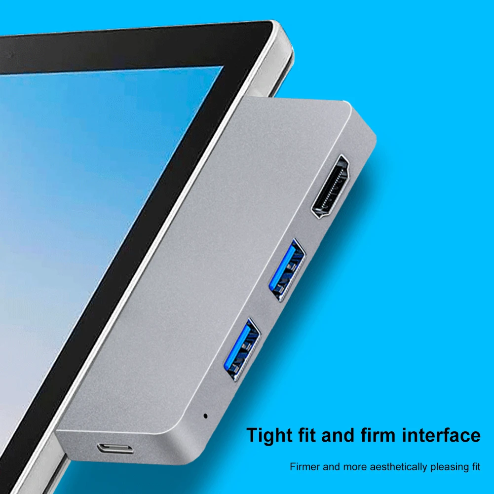 موسع محور USB 6 في 1 من النوع C ذكر إلى HDMI متوافق مع SD لنقل MicroSD عالي السرعة لـ Surface Pro 8/9/X