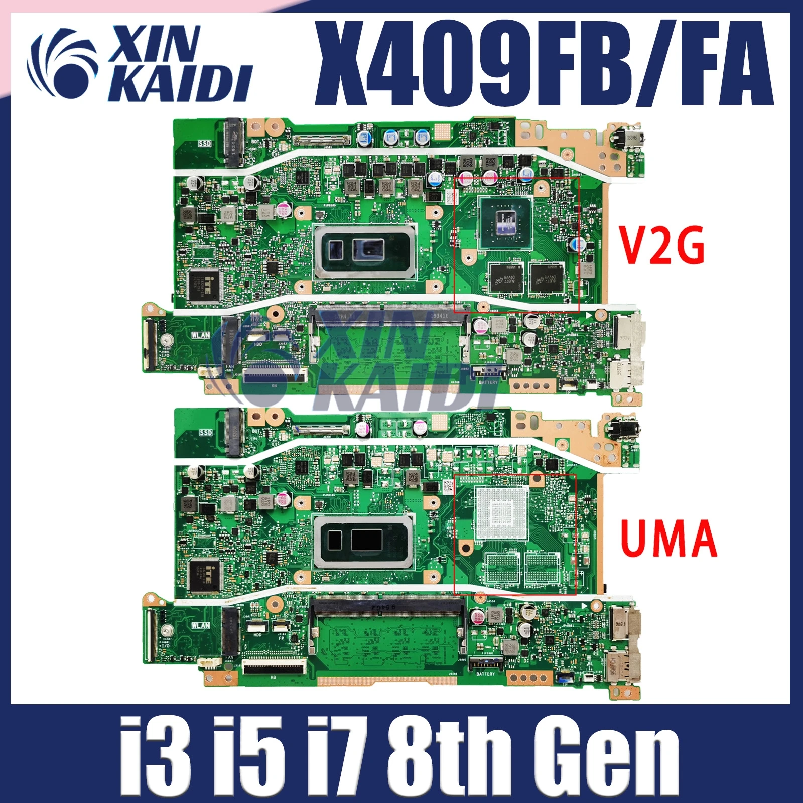 X409FB Mainboard For Vivobook X509FB X509FL X409F X409FJ X509FA X409FA Laptop Motherboard With I3-I5-I7 8th Gen 0GB/4GB/8GB RAM