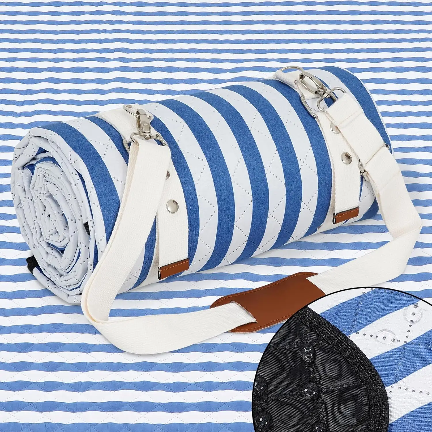 

Waterproof Picnic Blanket, 79"x79" Extra Large Beach Mat for 6 to 8 Adults, Machine Washable Outdoor Blanket for Camping, Gra