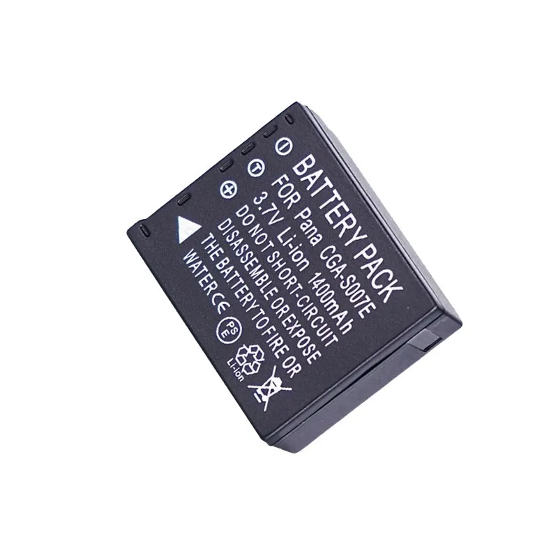 High Capacity 3.7V CGA-S007E CGA-S007 1400mAh Li-ion Rechargeable Battery For Panasonic DMC-TZ1 TZ2 TZ3 TZ4 TZ5 Cameras