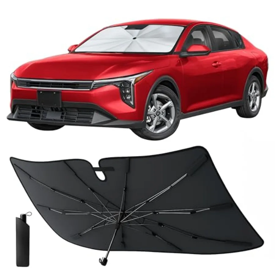 

Windshield Sun Shade Umbrella for Car Medium Foldable Car Sunshade UV and Heat Protection Front Window Sun Shield, Keeps Interi