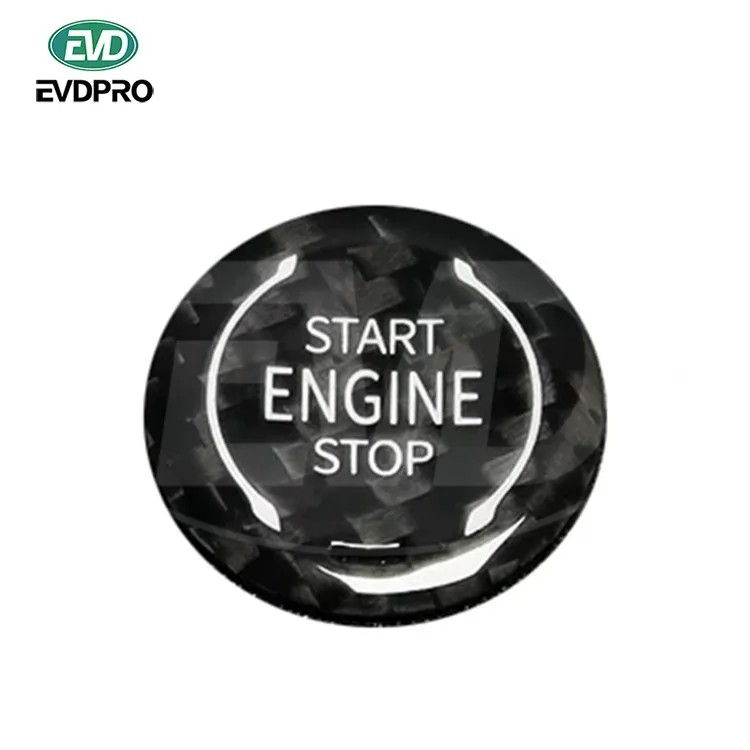 

For Chevrolet Corvette C8 2020-2022 Z51 Black Carbon Fiber Engine Push Button