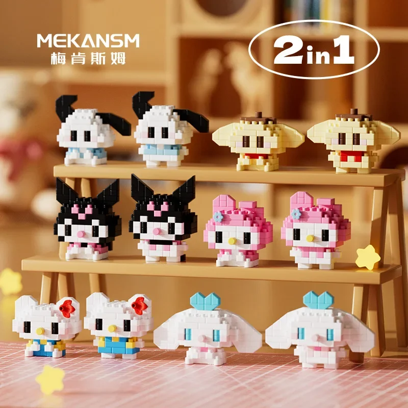 

MINISO Sanrio Building Blocks Toy Cartoon Anime Character Hello Kitty Small Particle Construction Model Toy Gift for Children