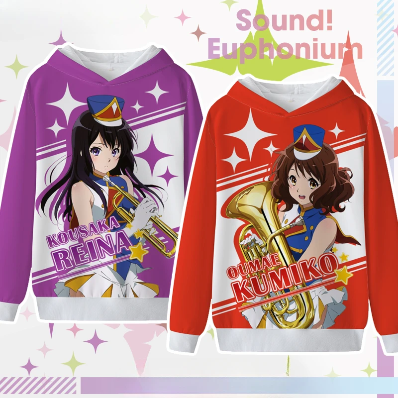 Anime Sound! Euphonium 3D Print Oversized Women/Men Hoodie Sweatshirt Streetwear Hip Hop Pullover Hooded Jacket Cosplay Costumes