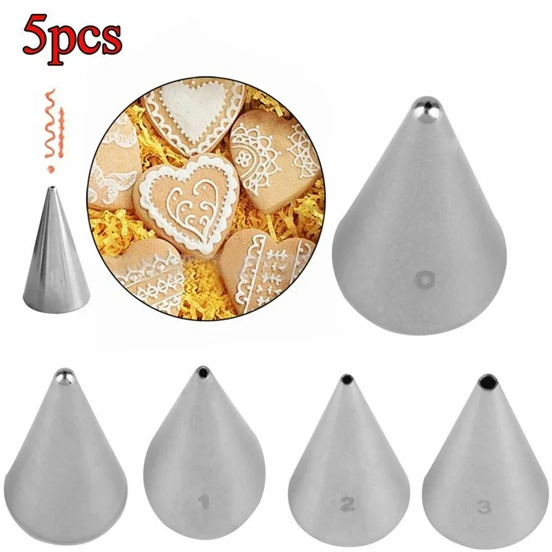 5 Pack Icing Piping Nozzles Tips Cake Sugarcraft Pastry Decor Baking Tools Kits