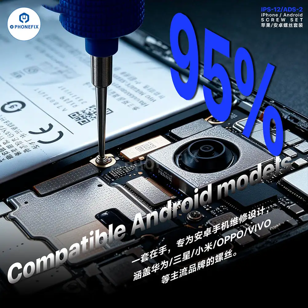 MECHANIC Android iPhone Ersatzschrauben-Set für Handy-Reparaturen, M1.2 M1.4 12-Typen Phillips-Schraubenset Werkzeug – Detail 3