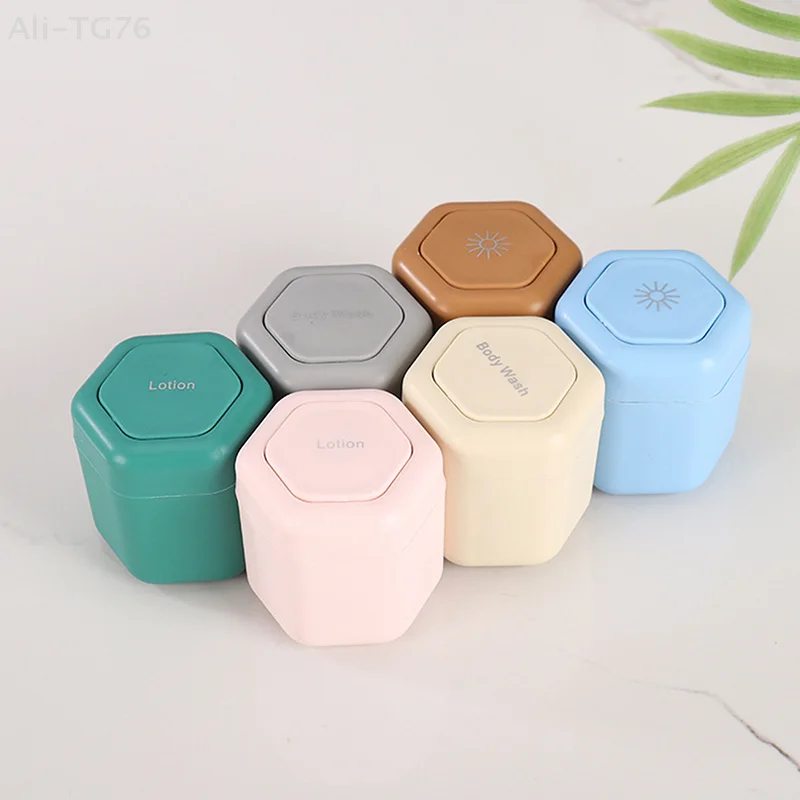 Contenedores magnéticos de viaje con tapas, dispensador de cosméticos, diseño apilable, botellas de almacenamiento, organizador de crema facial y protector solar, 2/3 unidades