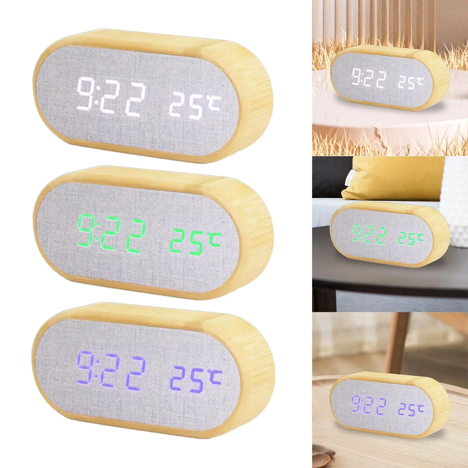 Large Number Alarm Clock Snooze Desktop Clock Multifunctional Voice Control