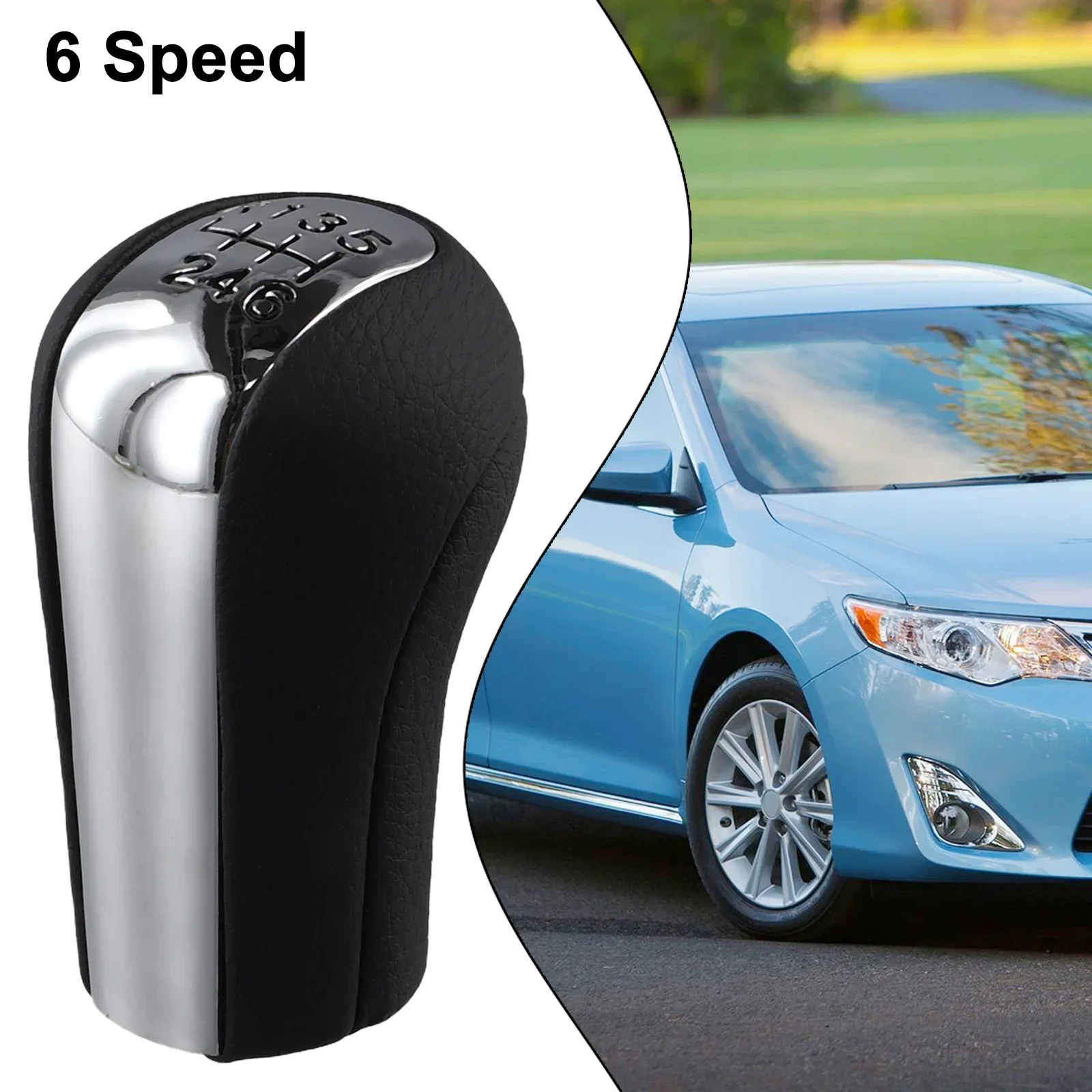 ترقية السيارة الداخلية مقبض تروس السيارة كروم أسود سهل التركيب تصميم عتيق أنيق وعصري لون أسود