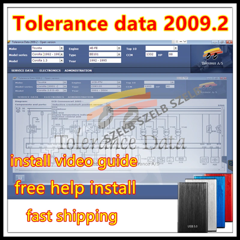 

2025 hot sell, Auto Repair Tolerance Data 2009.2 software Car Software Tolerance Data 2009.2 + free keygen + unlimited install
