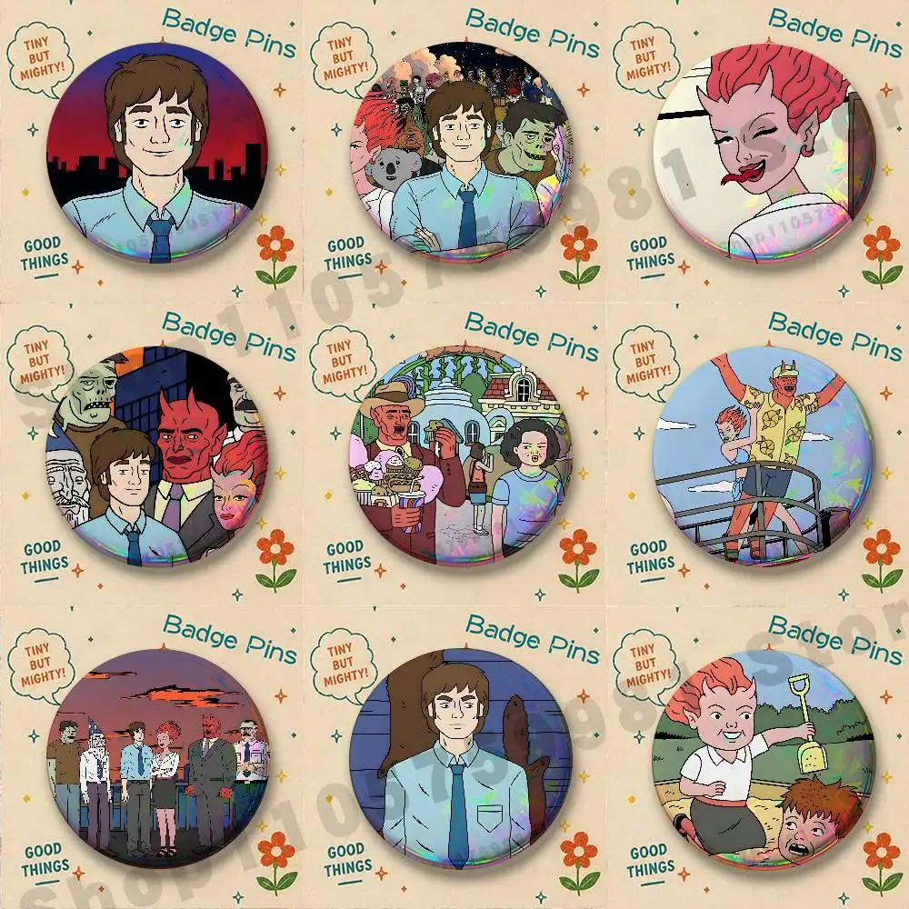 Cartoon Americans Mark Callie Randall Leonard Brooches for Bag Decor Jewelry Accessory Gift 25/32/44/58/75mm Round Cartoon Badge