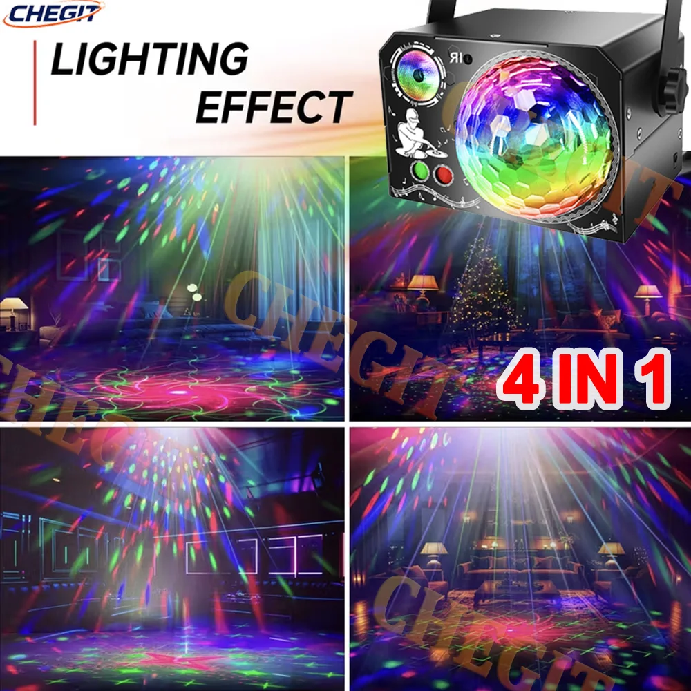 

New Disco Light,DJ Party Lights, Rgb Sound Activated Dj Strobe Stage Lights for Parties Birthday Christmas Gift Wedding Karaoke