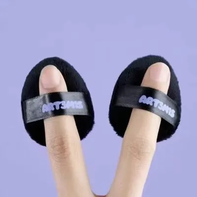 ART3M1S mito cóncavo y convexo puff grande, detalles de los dedos seco y húmedo doble propósito hehe negro, caja de almacenamiento sin soplo flocado