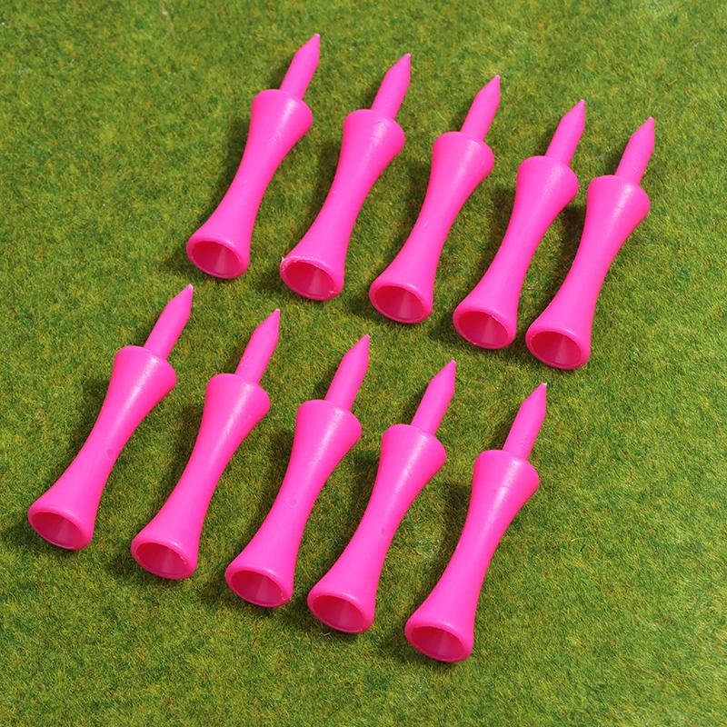 10Pcs 60MM Plastic Golf Tee Pack Step Down Golf Tees For Driver Irons Hybrids Longer Distance Reduced Friction Golf Tee