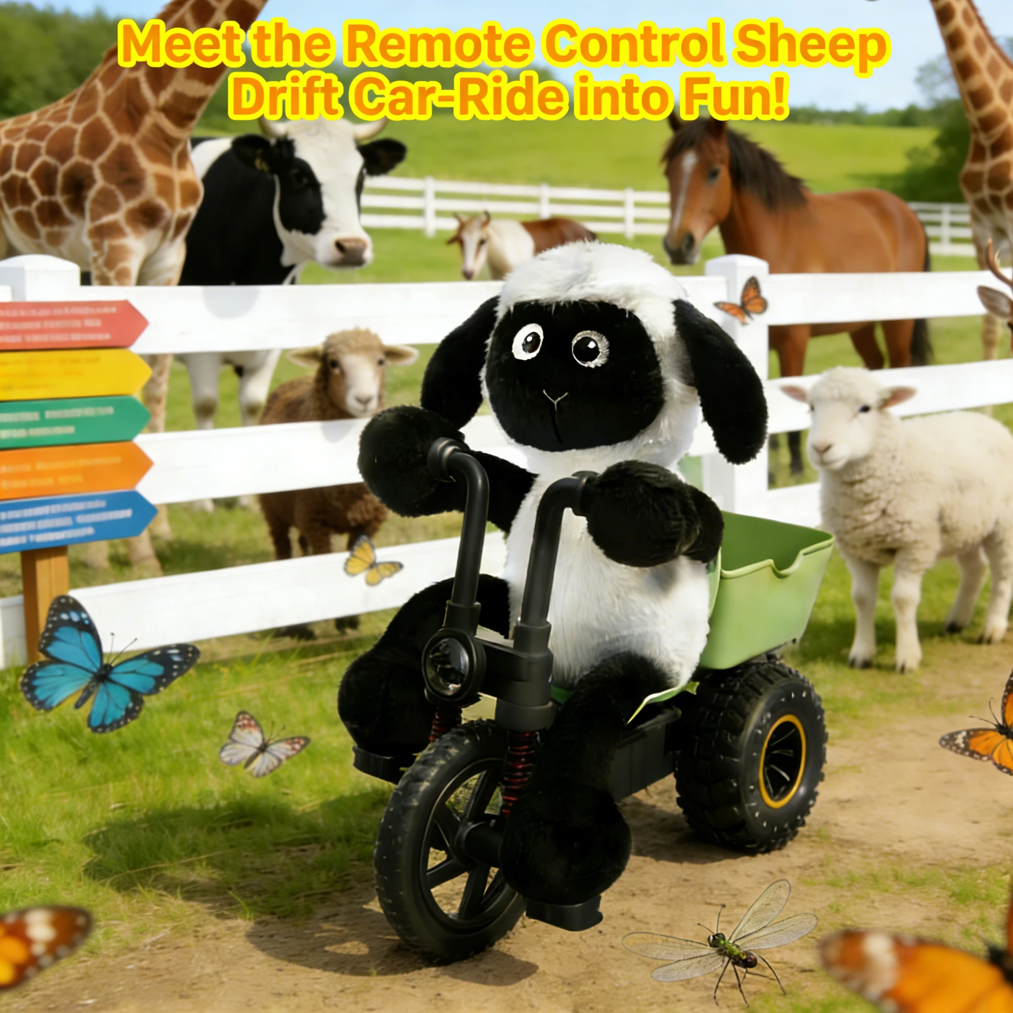 

Радиоуправляемый трёхколёсный автомобиль RC Lamb, перезаряжаемый, высокоскоростной, для дрифта и трюков, со светодиодными фарами, подарок на день рождения для детей