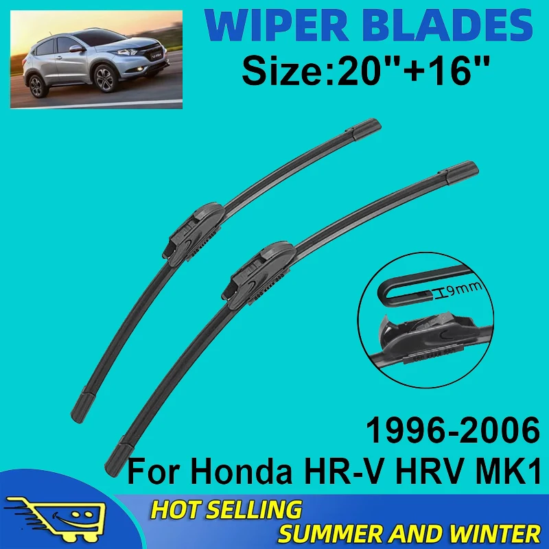 

2PCS Wiper Blades Set Kit For Honda HR-V HRV MK1 1996-2006 1997 1998 1999 Front Windshield Brushes Windscreen Window Accessories
