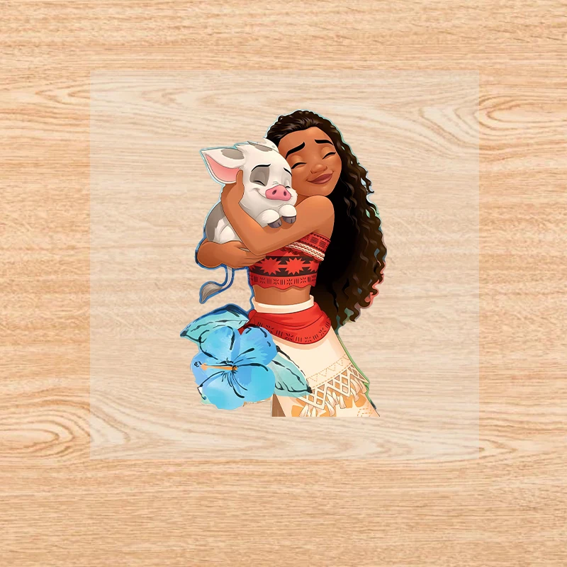 Disney Moana 2 Iron on Patches Cute Anime Heat Transfer Stickers Move Role Cartoon DIY Clothes Kawaii Washable Clothing Decals