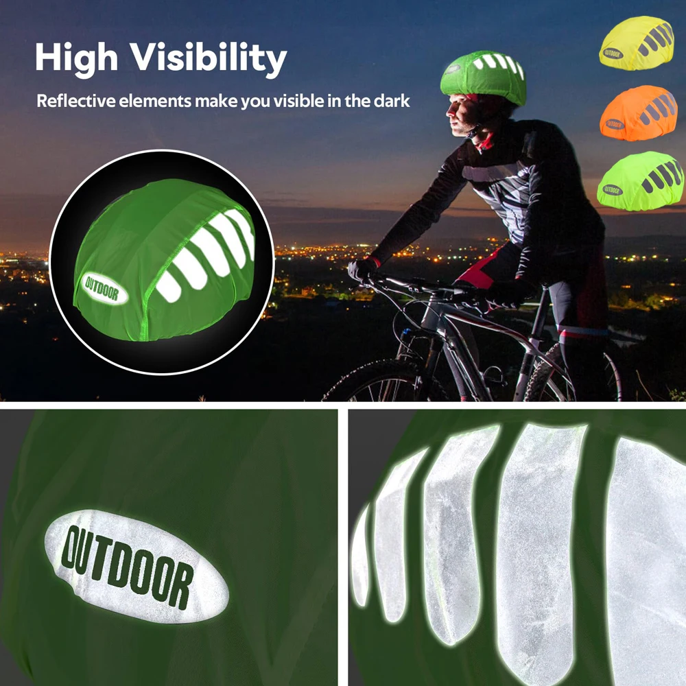 Waterproof Bike Helmet Cover with Reflective Strip, Night Visual Mountain Bicycle Helmets Covers