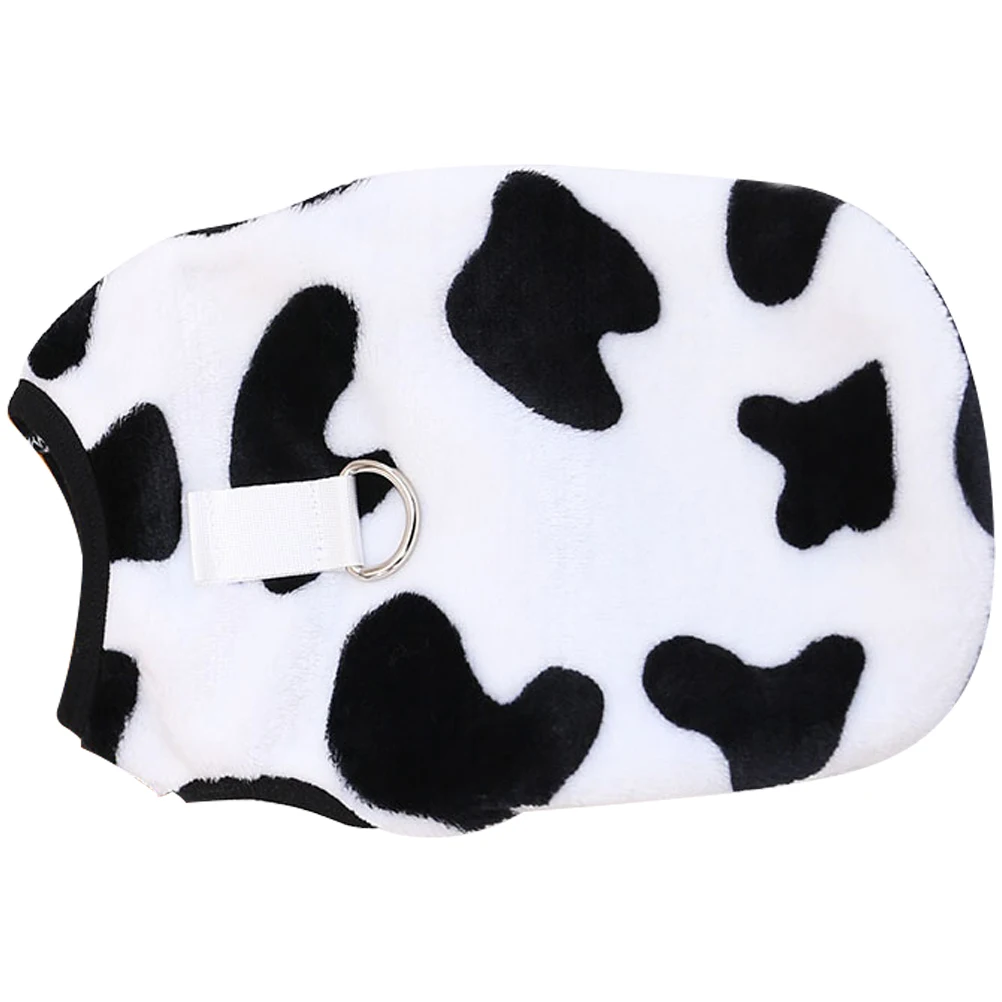 

Warm Pet Vest 2024 Winter Cow Print Fleece Dog Clothes Cozy Costumecomfortable Puppy Vest Pet Supply Outfit Role Play Costume