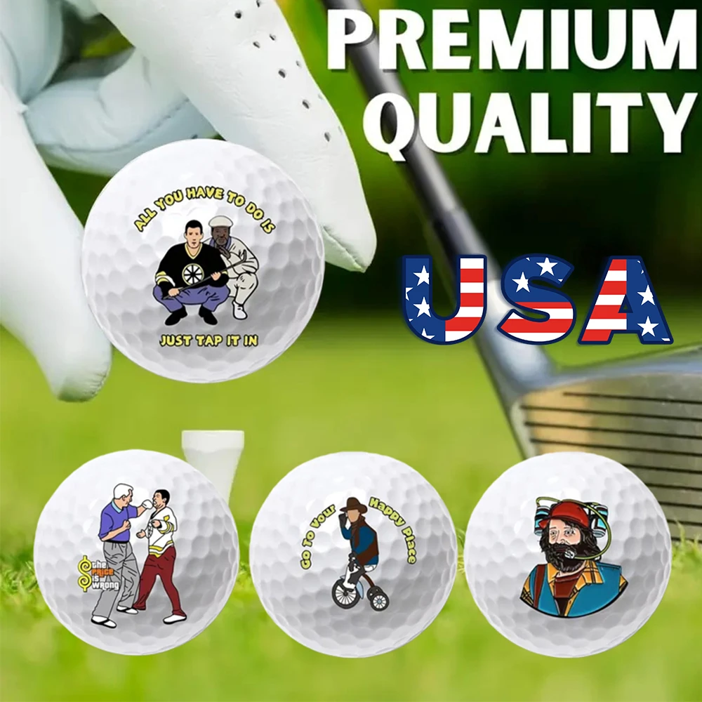 

4pcs Golf Ball Golf Sports Accessories High Elasticity Unique Designs Long-distance for Golfers Christmas Gift Training Practice