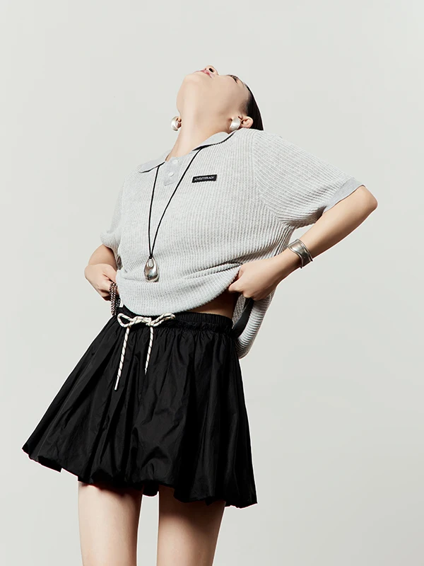 

Casual Knitted ort Sve T-irt O-Ne Retro Sea Eagle Pattern Elastic Slim Fit Knitwear Light ey Vintage Sle by Zhou...