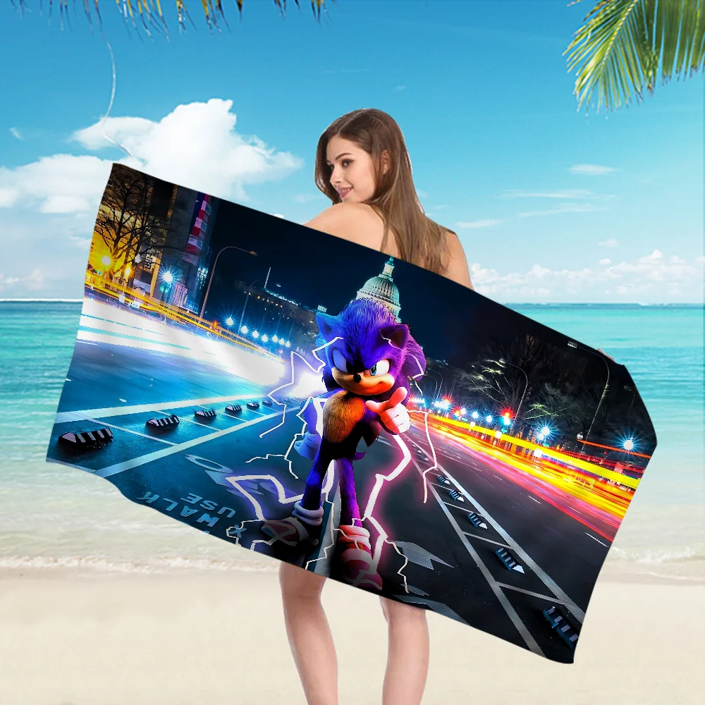 

Classic Character Hit Movie Sonic Microfiber Beach Towel Absorbent Quick Dry Soft Yoga Swimming Resort Mountain Climbing Towel