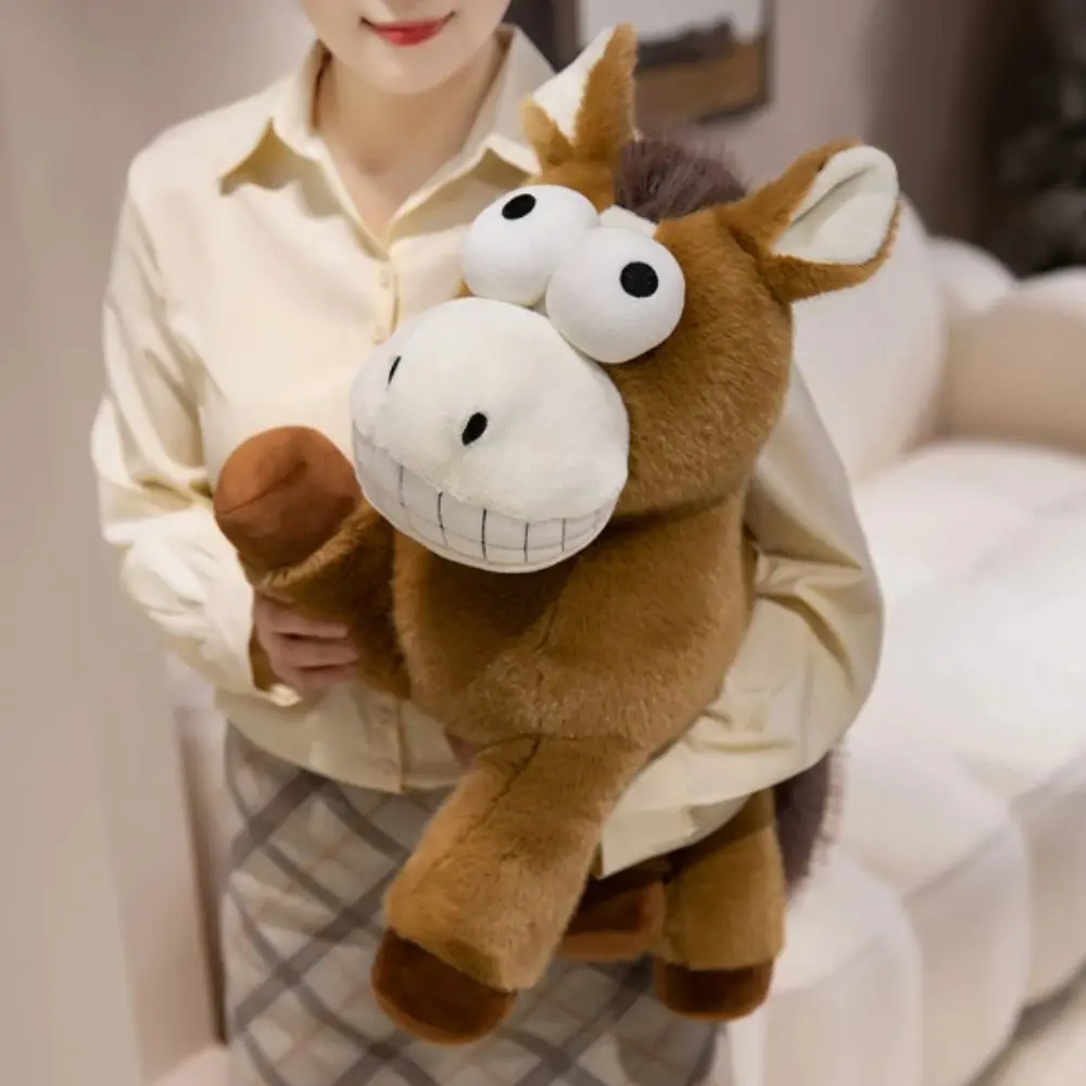 Giocattoli di peluche di cavalli in piedi morbidi Grande bulbo oculare Lavabile in lavatrice Peluche ripiene Design carino Giocattolo di pony di peluche super morbido