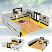 Basketball Court Scene Series Building Blocks Mens womens basketball player Court City View model bricks toys for Christmas Gift
