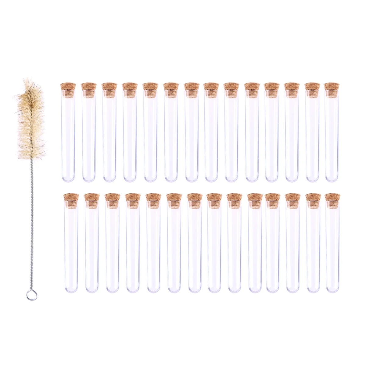 

Plastic Test Tubes 20x150mm Clear Science Lab Fiole Portable Eco Friendly Compact Design Leakage Proof Cork Stoppers Travel Use
